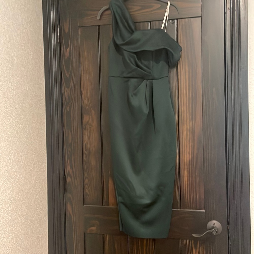 ASOS One Shoulder Forest Green Dress